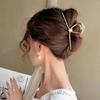 New Punk Geometric Metal Gold Silver Simple Hair Clip Claw for Women Trendy Large Crab Catches Clamp Korea Headwear Accessories