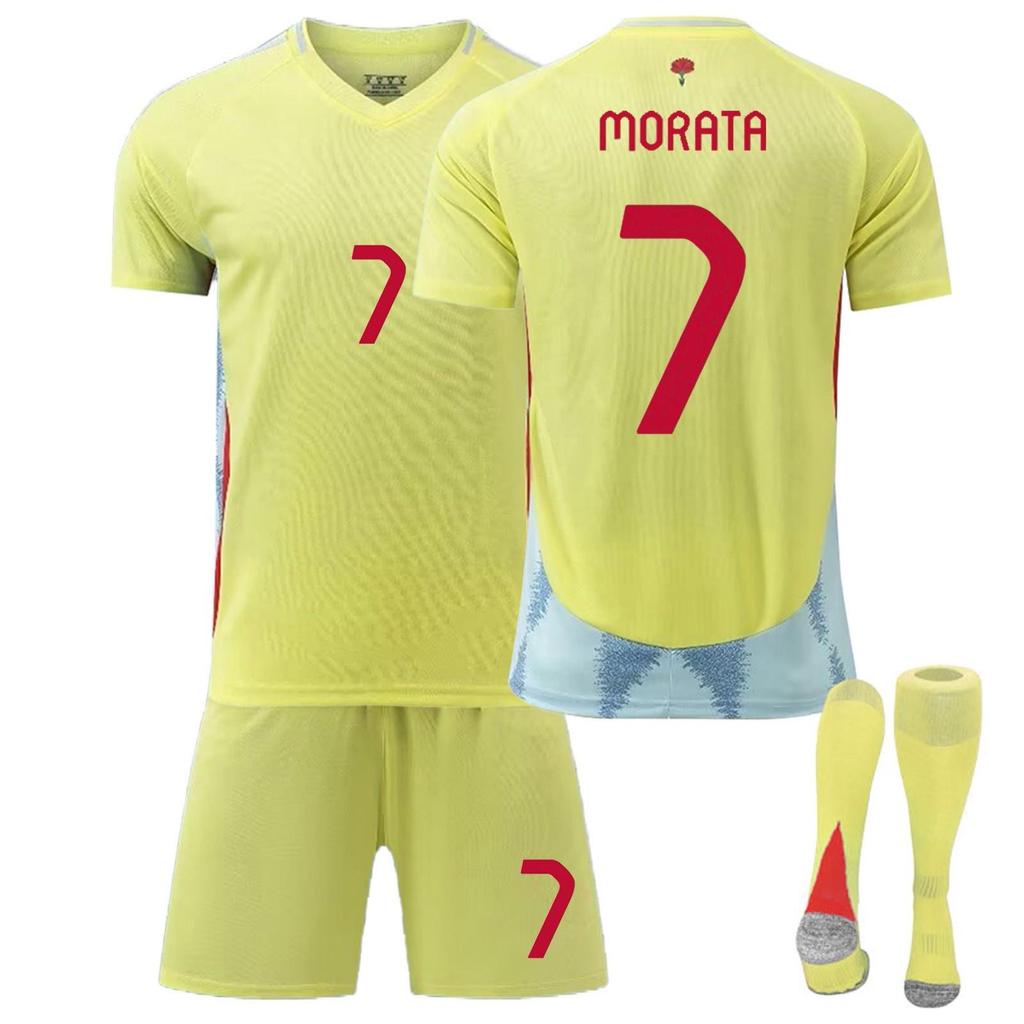 2025 Spain Away Football Jersey Shorts and Socks Set Adult and Youth Sizes Breathable Quick-Dry Soccer Kit