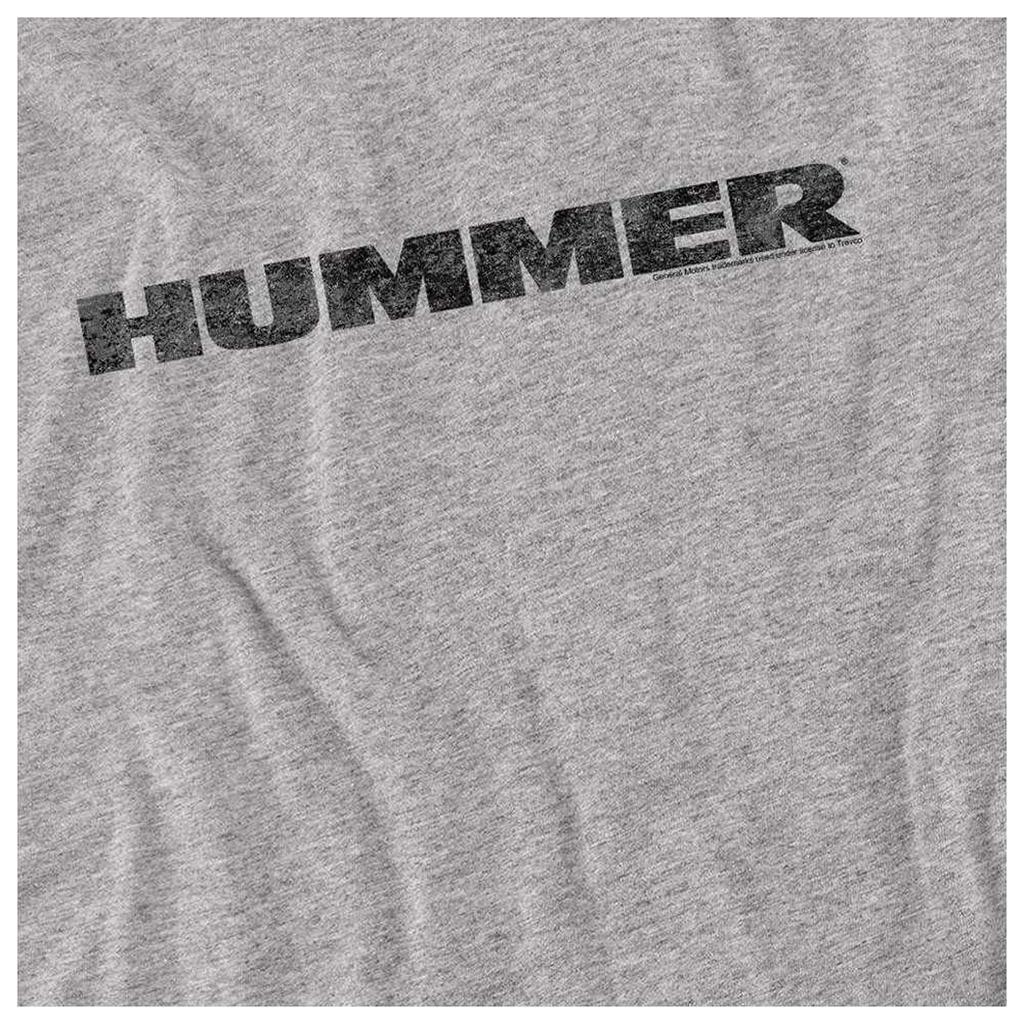 Hummer Mens Distressed Heather Logo Long-Sleeved T-Shirt