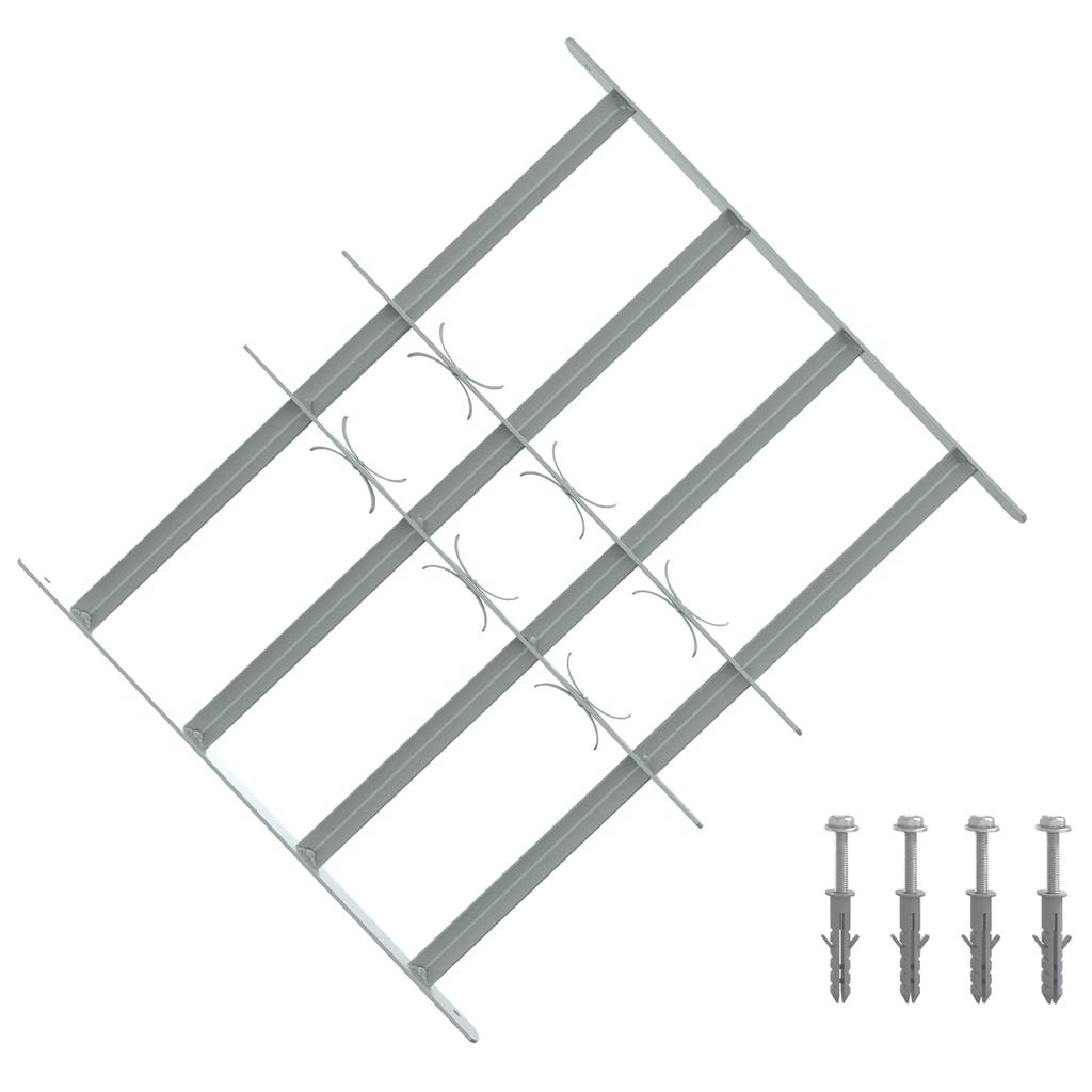Window Security Grille with 4 Horizontal Bars 3 pcs