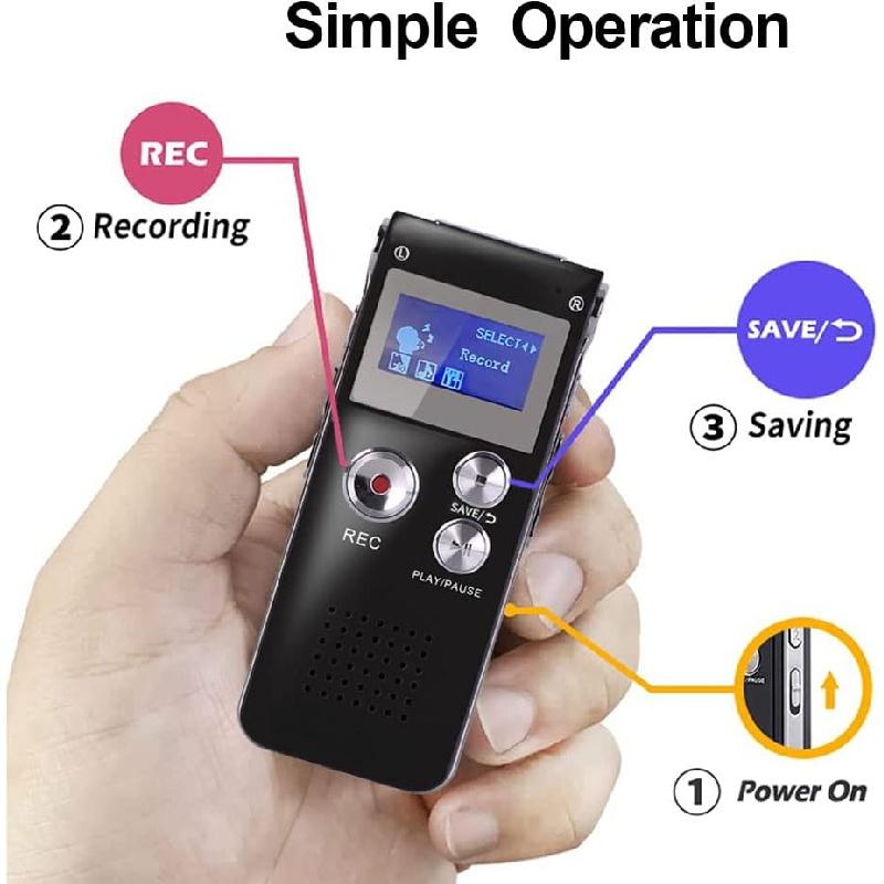 16GB Digital Voice Recorder Voice Activated Recorder with Playback 3072KBPS Upgraded Portable Tape Recorder