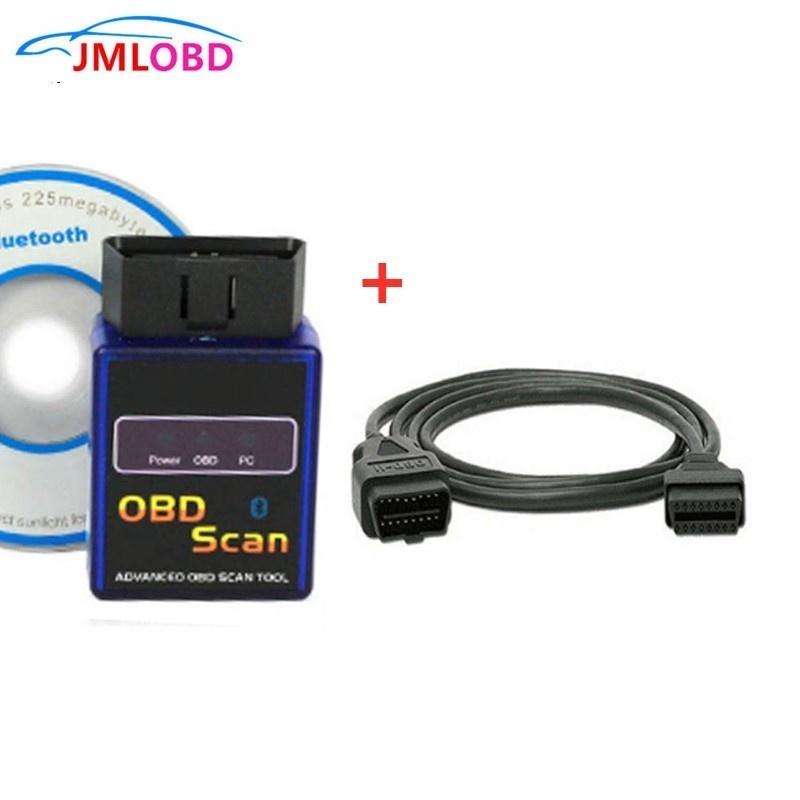 Супер ELM327 Bluetooth V2.1 OBD сканер автоматический диагностический тестер и 1,5 м OBD1 к OBD2 16pin папа к женскому удлинителю транспортного средства