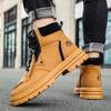 Мужская рабочая обувь в стиле ретро, осенне-зимние мужские высокие нескользящие повседневные ботинки, шнурованные ботинки с круглым носком для инструментов для мужчин