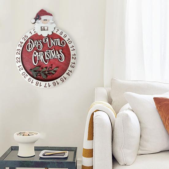 Рождественский адвент-календарь, праздничный деревянный календарь обратного отсчета Санта-Клауса для украшения дома для отдыха