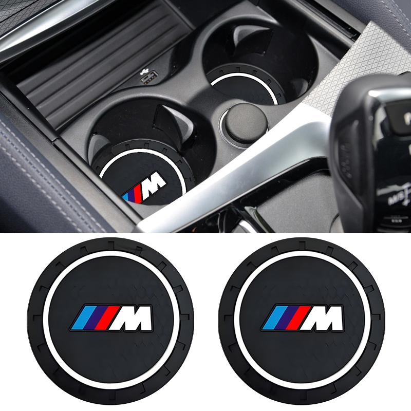 M Badge Emblem Car Coaster Water Cup Non-Slip Silicone Mat Pad For BMW M M3 M5 M6 X3 E46 E90 F30 G20 E36 E34 X6 G20 Accessories SZ5J