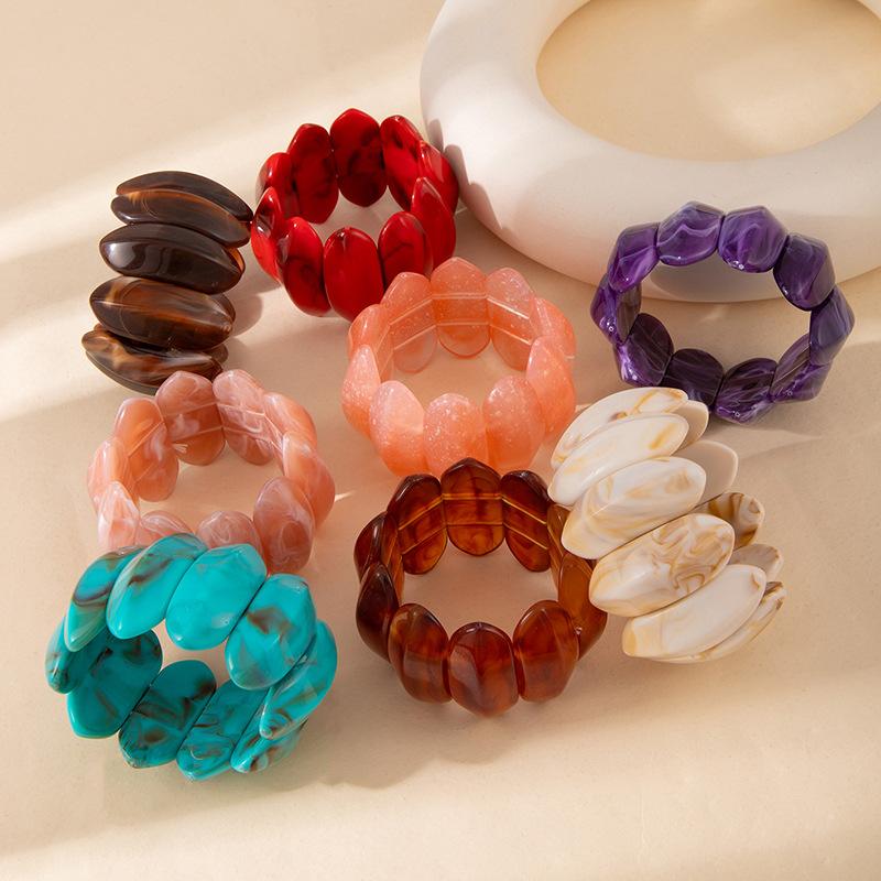 Персонализированный эластичный браслет с бусинами, плетеный, нишевого цвета, размытый акриловый браслет, браслет в стиле 'wind'