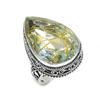 Golden Rutile Handmade 925 Sterling Silver Jewelry Ring Size 8 M9z54