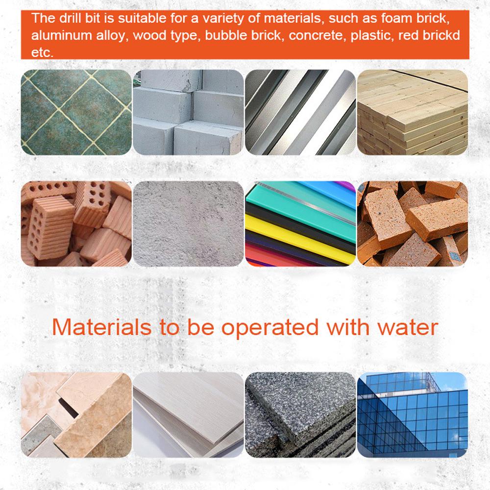 10PCS YG8 Carbide Four-edged Crossdrill Bit Set Marble Ceramic Tile Wall Brick Holes Drilling Accessory Wet-and-dry Dual Use Hole Punching Tool