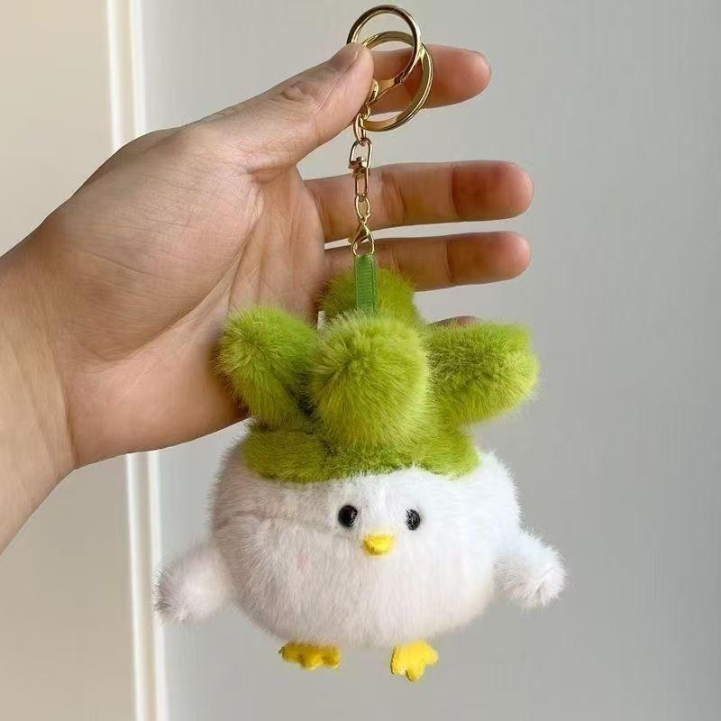 11cm Creative Mini Garlic Bird Plush Pendant Doll Toys  Anime Card Captor Doll Cute Soft Stuffed Keychain Kids Gift Decor