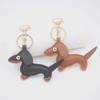 Dachshund PU Leather Keychain Pendant: Stylish Puppy Accessory for Bags and Cars.