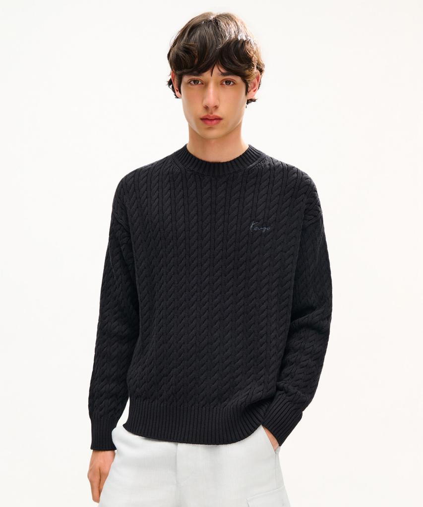 Kenzo Унисекс Kenzo Signature Вязаный с косами_K263Auk402Bkx