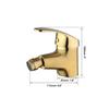 Brushed Gold Stainless Steel Single Hole Ceramic Bathroom Bidet Faucet Wash Basin Sink Mixer Tap Waterfall Spout Hot & Cold