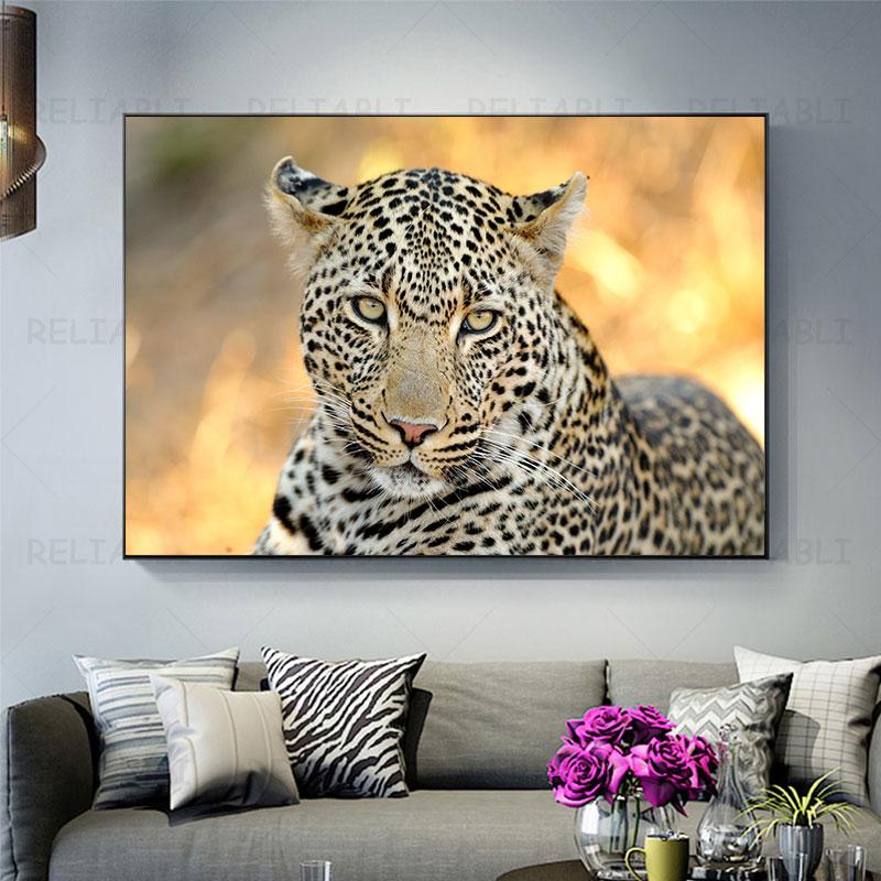 Крутые постеры и принты с изображением леопарда, живопись дикой природы на холсте, настенное искусство с животными, декор гостиной, дом