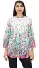 Phagun Womens Floral Printed White Full Sleeve Casual Tunic Top Blouse Shirt-