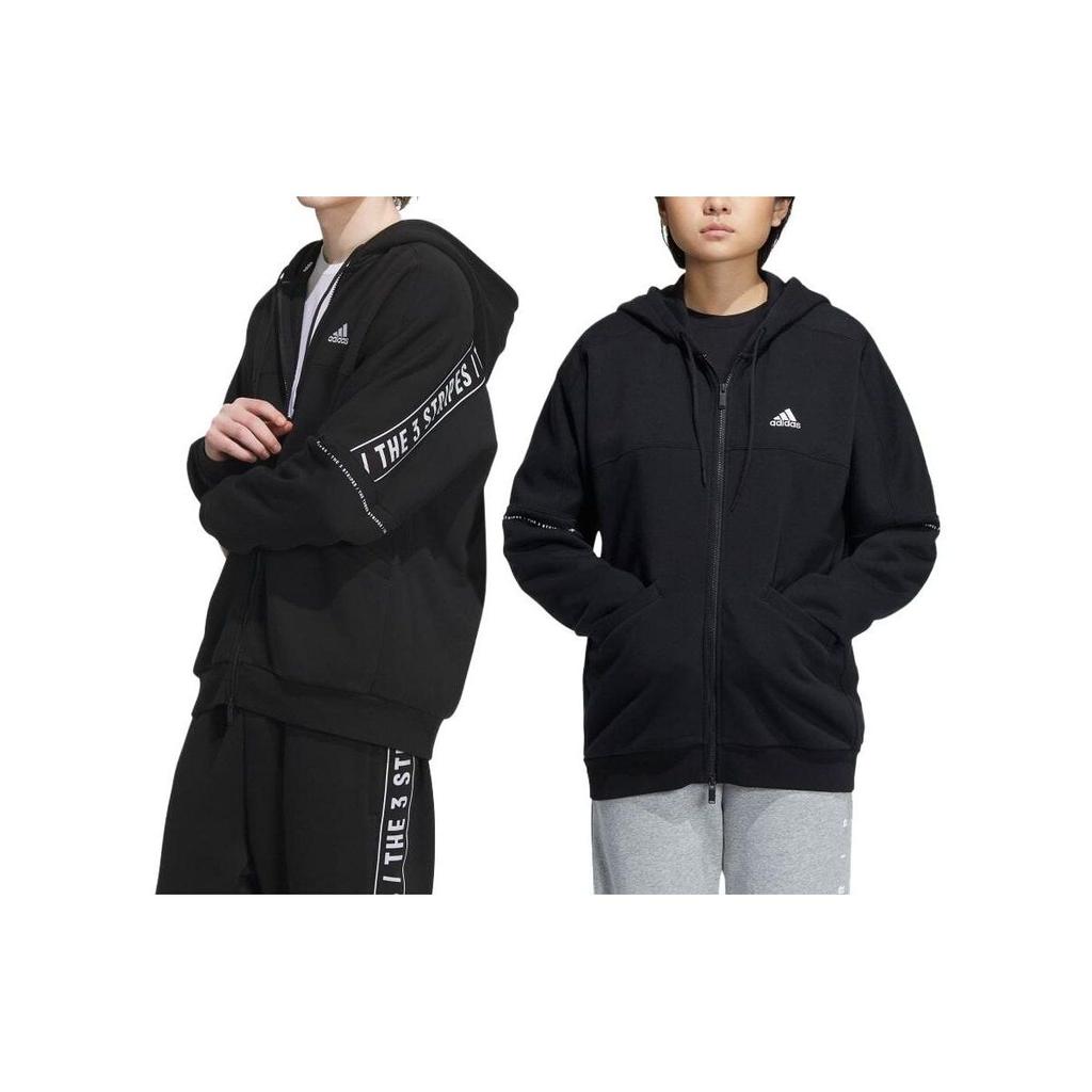 Adidas Alphabet Pattern Print Loose Hoodie Long Sleeve Unisex Tops Black IK7357