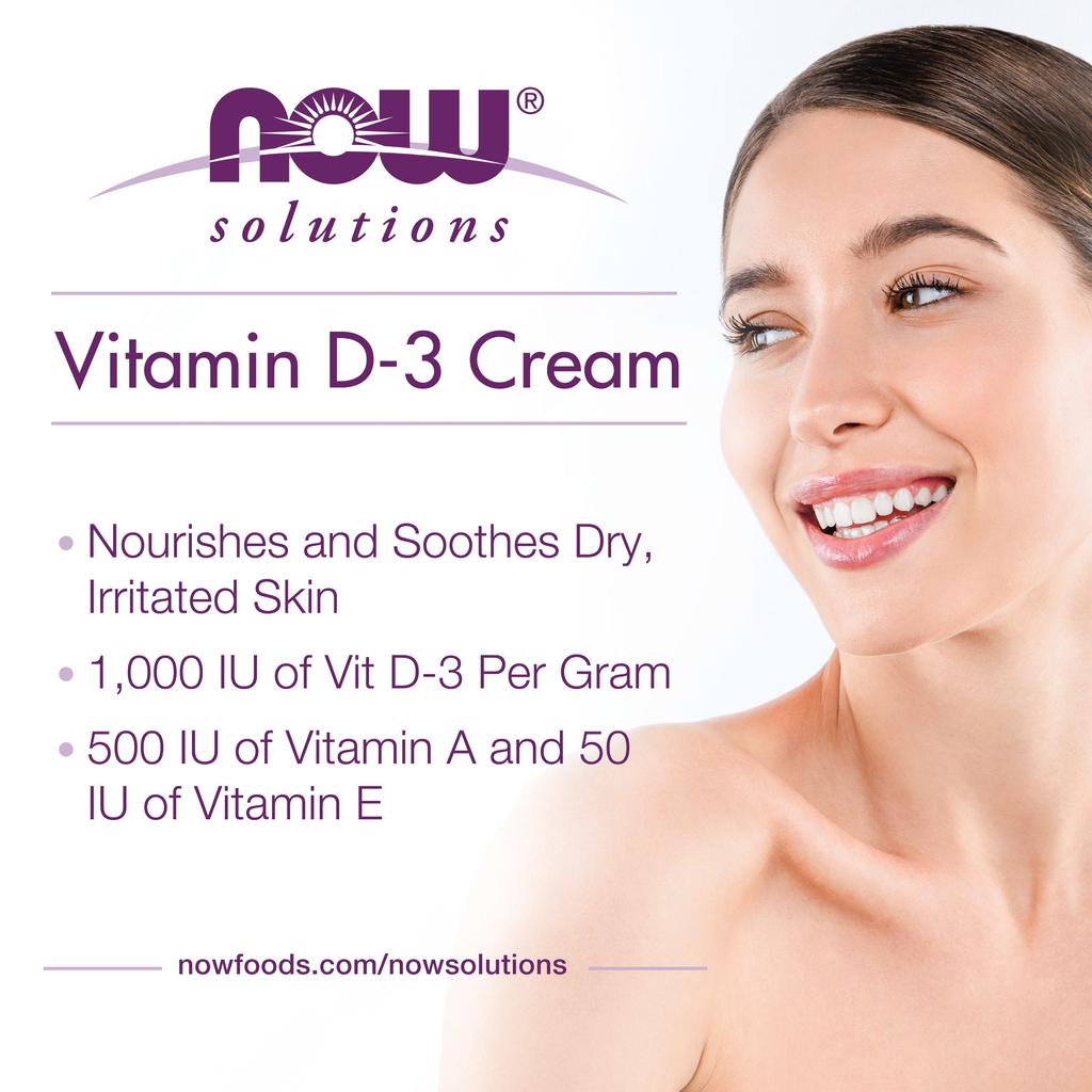 Now Foods Vitamin D-3 Cream, 1,000 IU, 4 Fl Oz (118 Ml)