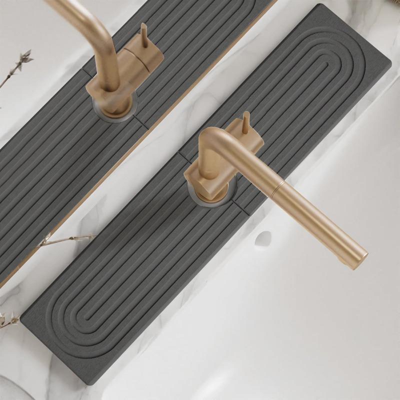 Diatomite Water Absorbent Fast-Drying Hard Mat for Kitchen Bathroom Sink Faucet Countertop