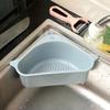 Multifunctional Kitchen Sink Drain Rack With Sucker Triangle Hollow Fruit Sundry Storage Baskets Home Convenience Small Tools