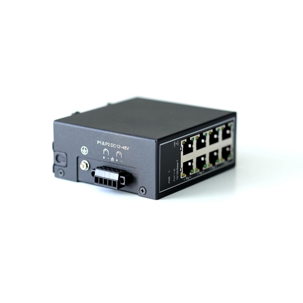 WIWAV промышленные настройки Ethernet бесшумное использование WDH-8ET-DC 10/100 Мбит/с 8-портовый коммутатор/Не требуется/Энергосбережение/Безвентиляторная конструкция/Конструкция без вентиляции/Для