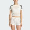 adidas Оригинальная футболка Cali вязаная крючком облегающего кроя с коротким рукавом женские топы KE0200