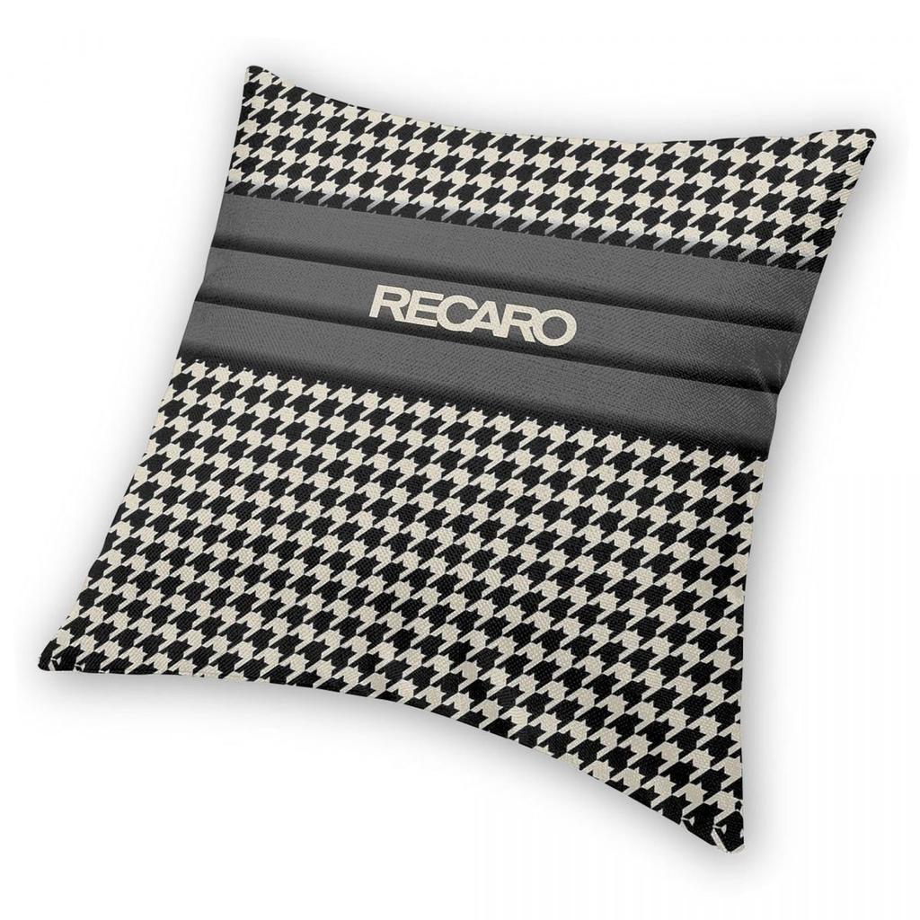 Recaro Seat Houndstooth Square Pillowcase Polyester Linen Velvet Pattern Zip Decorative Pillow Case Room Cushion Cover