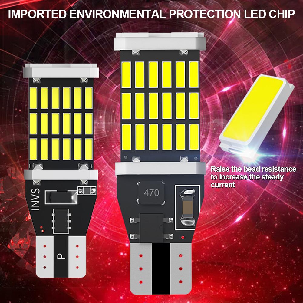 2 шт. DC 12 В автомобильный фонарь заднего хода T15 W16W 45 SMD 4014 высокомощная автомобильная лампочка белый желтый красный указатель поворота светодиодный свет Canbus