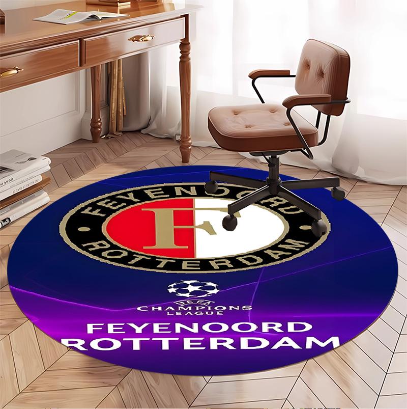 Feyenoord Pattern Round Rug, Indoor/Outdoor Mat, for Picnic, Gameroom, Bedroom, Office, Living Room, Home Decor Carpet, Birthday Gift