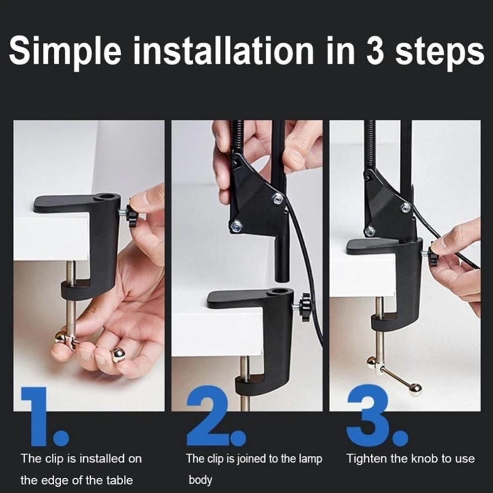 Регулируемая настольная лампа с 10 уровнями яркости, регулируемая на 360° светодиодная лента, для работы за столом