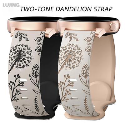20 мм силиконовый ремешок для Samsung Galaxy Watch 7 4/5/6 44 мм 45 мм 5 Pro 40 мм двухцветный ремешок Dandelion для Correa Galaxy Watch 6 classic