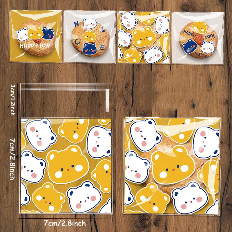 100 шт. Прозрачный пластиковый самоклеящийся пакет Желаю хорошего дня Пакеты для конфет и печенья Маленькие мешочки Подарочные пакеты Упаковка