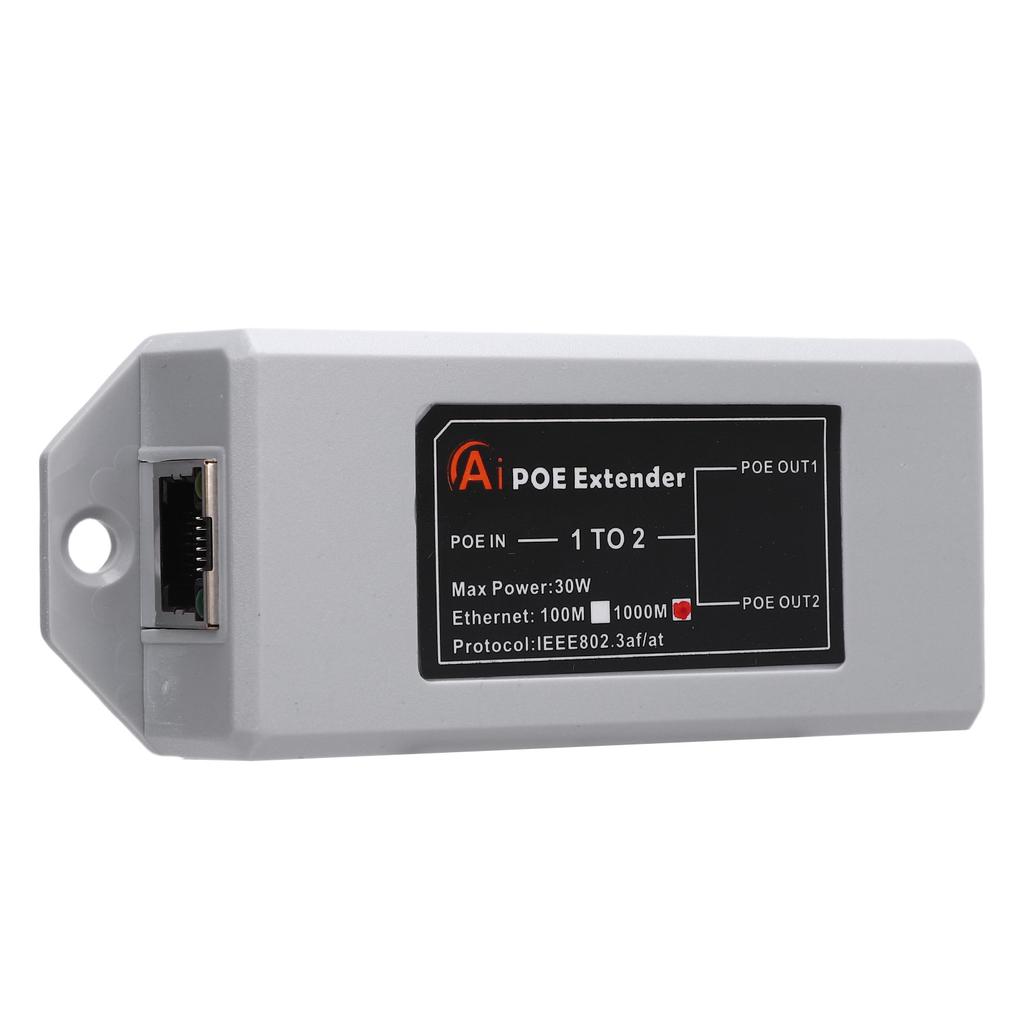 Гигабитный POE-удлинитель 1 вход на 2 выхода 1000 Мбит/с Передача на большое расстояние Plug and Play Компактный Для дома Отеля