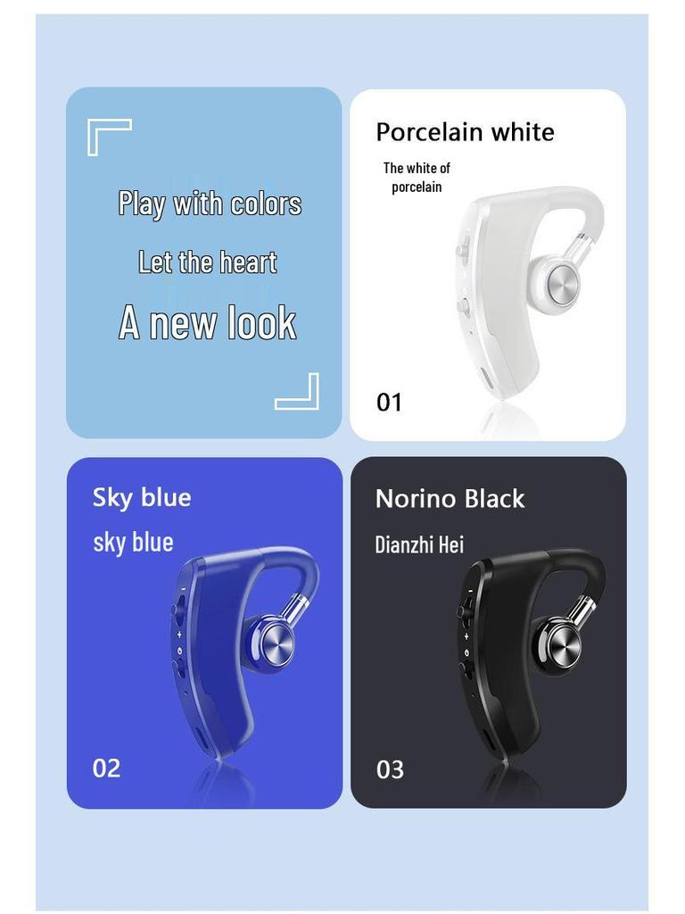 Bluetooth-наушники V98 с одним ухом - Не вкладыши, Для спорта и бизнеса, Внешний звук