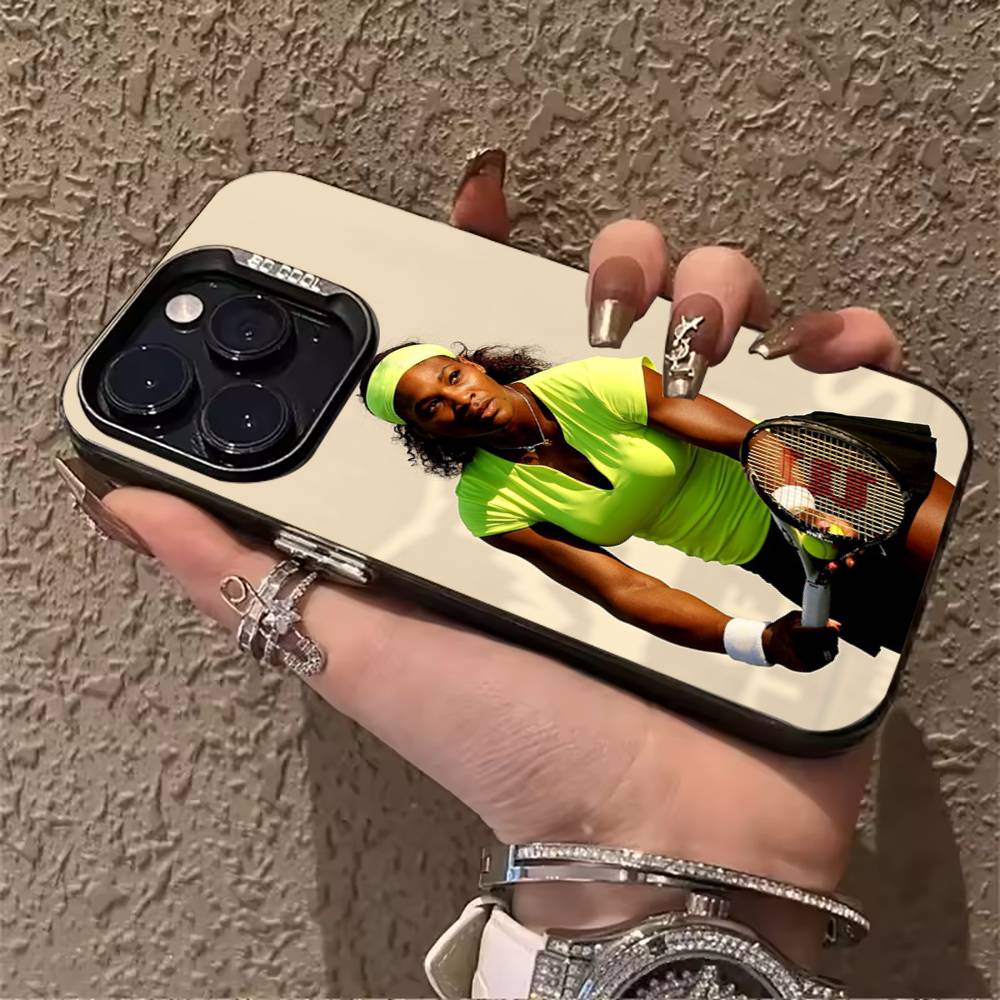 Tennis-S-Serena Williams For iPhone 17 16 15 14 13 12 11 Pro Max XS  17 Air Silicone Colored Silver Bumper Cover