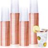 20Pcs 12OZ Gold Rim Plastic Cup Disposable Hard PS Cups For Tiramisu Ice Cream Dessert Serving Cups With Logo Printing Option KTY