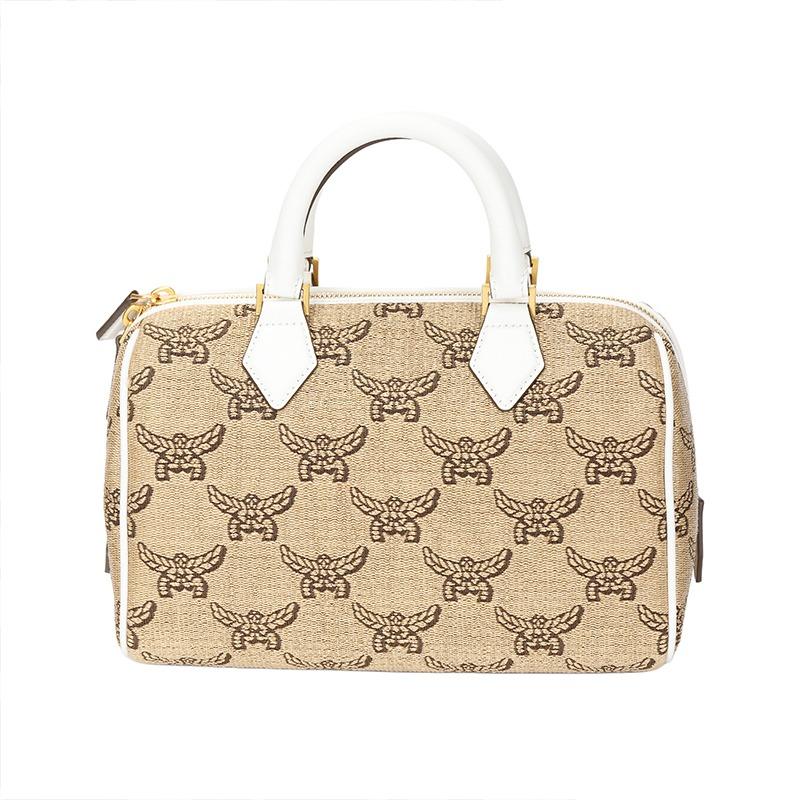 MCM Ella Printed Pattern Handbag Tote Beige MWBFSEA04IN