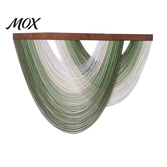 Bohemian Wall Hanging Boho Tapestry, Handwoven Cotton Rope Tapestry with Wood Rod, Minimalist Art Gradient Decor for Living Room Bedroom Entryway
