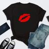 Sexy Red Lip Print T Shirt Women Short Sleeve O Neck Loose Tshirt Summer Women Tee Shirt Tops Camisetas Mujer