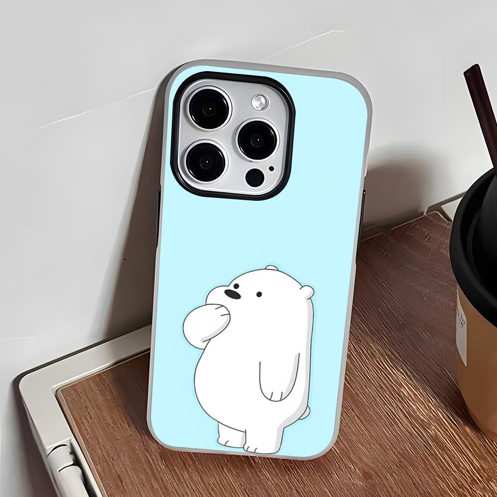 Чехол для телефона 'Ледяной Медведь' Для IPhone 17 Air 16 E 15 14 Plus 13 12 11 Pro Max Желейный 2 в 1 Защитный Чехол
