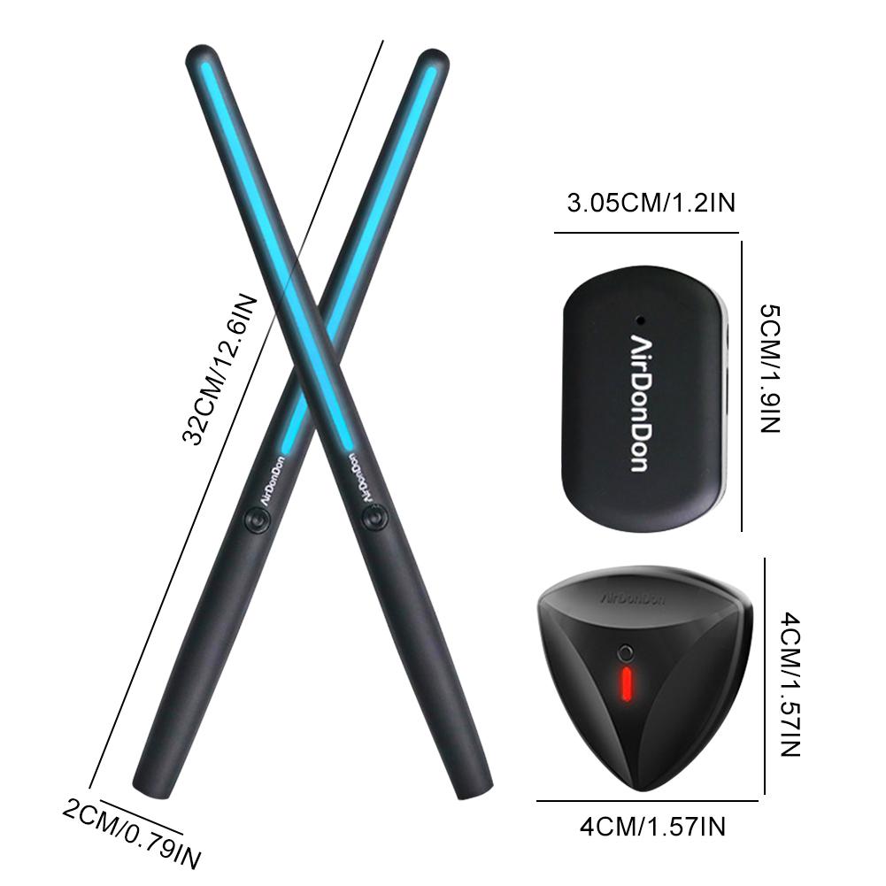 Электрический набор воздушных барабанов Портативный воздушный барабан Датчик ноги Совместимость с Bluetooth Реалистичный эффект Виртуальные барабанные палочки Электронный барабанный набор