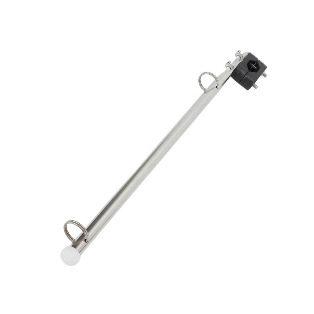 Silver Marine Flag Pole 390mm Flagpole Flag Holder Stand Rail Type Flag Pole Boats