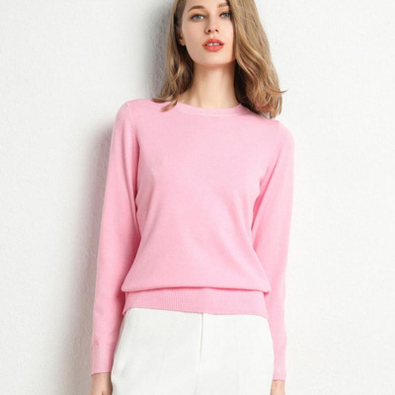 Круглая шея Colorss 10 Pofulove Базовая рубашка-свитер Женский пуловер Однотонный вязаный свитер