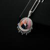 Top Icy DIY Customized Water Drop Style Iced Out Cubic Zircon Silver Gold Jewelry Circle Photo Necklace Private Photo Pendant