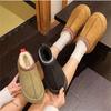 Thick-soled Snow Boots Women's New Autumn and Winter Outer Wear Velvet Fur Integrated Bag Head Half Slippers Indoor Cotton Shoes