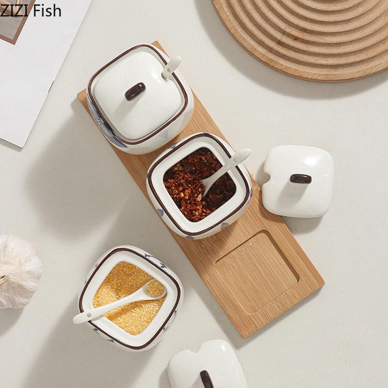 Набор банок для специй Nordic Kitchen, креативная керамическая банка для хранения приправ, влагостойкая, органайзер для соли и перца, домашние инструменты для приправ