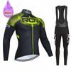 Fluorescent Color Bicycle Rcn Team Winter Thermal Fleece Cycling Jersey Set Bike Clothing Keep Warm Men Maillot Ciclismo Hombre