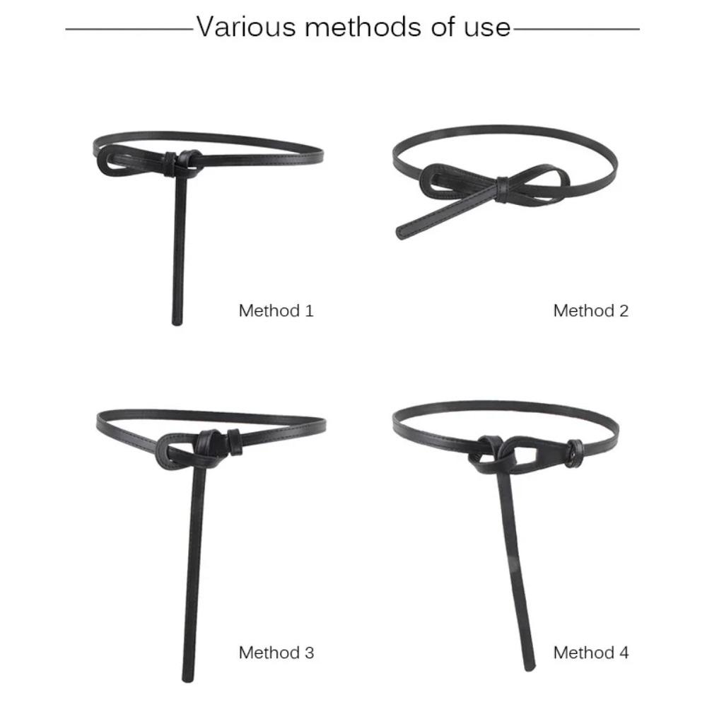 Однотонный тонкий ремень из ПУ кожи, поясной ремень, модные ремни с узлом, для джинсов, платья