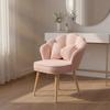 Petal Rear Vanity Chair Skincomfortable Flannel Upholstered Rotating Makeup Chair Home Furniture Anti-Slip Feet for Living Room