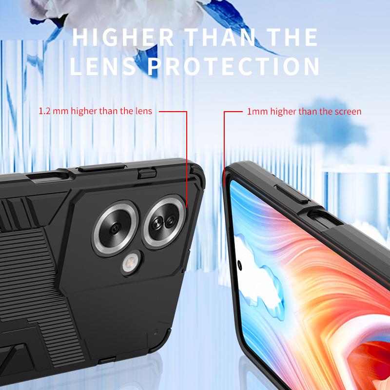 Для Oppo A79 A38 A18 A58 A78 A17 A97 A57 A57e 5G Punk Armor противоударный бампер прочный прорезиненный ПК подставка держатель чехол чехол