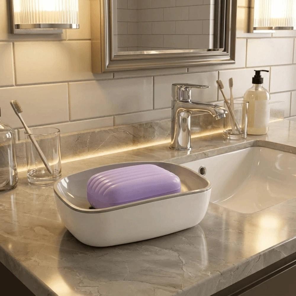Practical Fast Drying Double Layer Soap Box Plastic Non Slip Drain Soap Box Waterproof Space-Saving Soap Storage Rack Shower