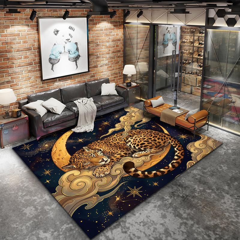 Moon animal cloud Pattern Square Carpet,Area Rug,Carpet Rug for Living Room Bedroom Sofa Playroom Decor,Non-slip Floor Mat,Holiday Birthday Gifts